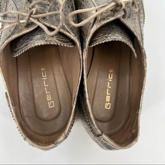 GARRICE gold leather snake print Oxford shoes - Picture 6 of 8